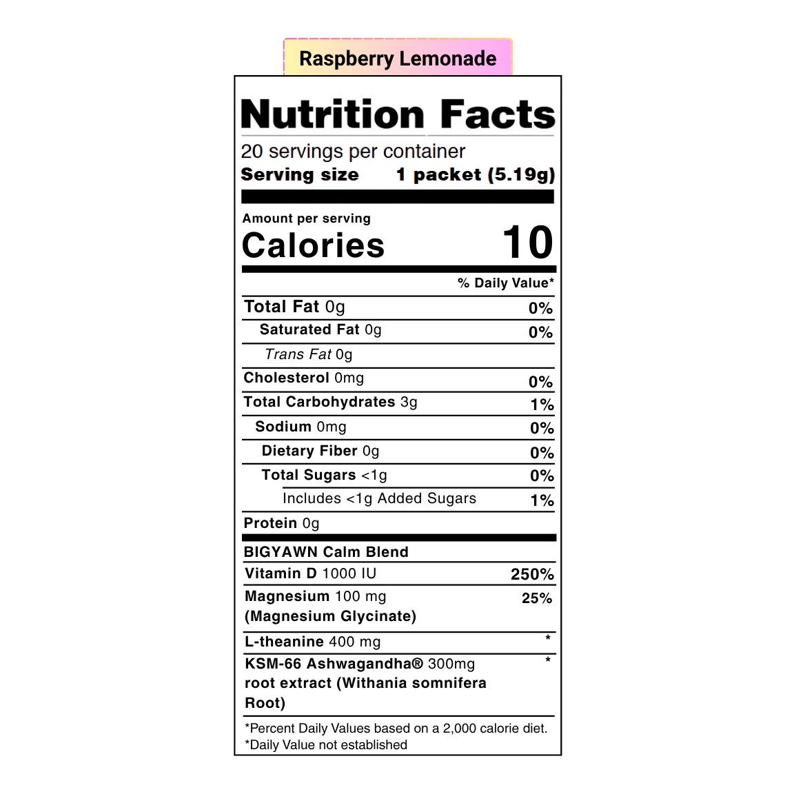 SUPRACALM Raspberry Lemonade Drink Mix